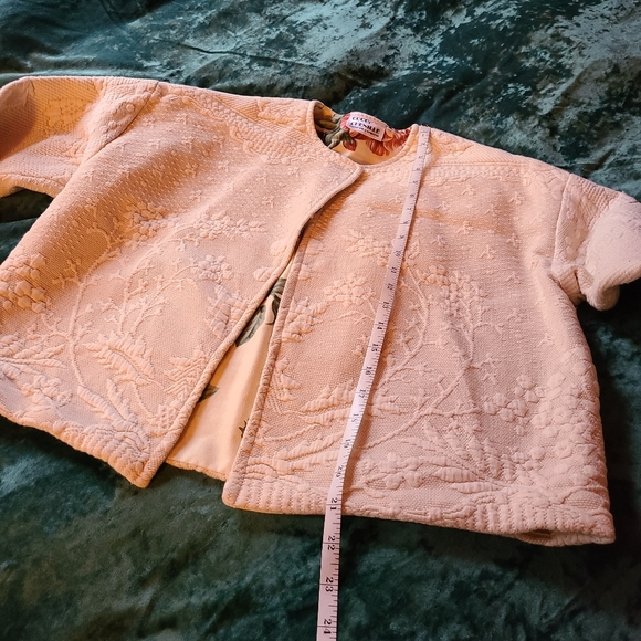 90s(?) Cropped boxy floral cream jacket - Picture 12 of 12